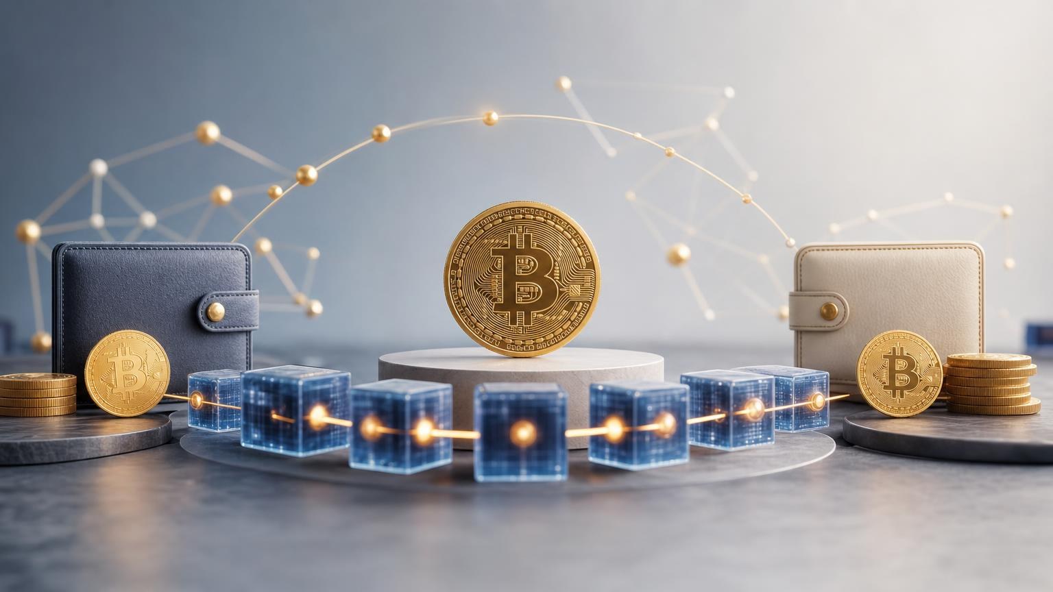 Bitcoin transaction moving through network confirmation stages before an exchange credits the BTC deposit